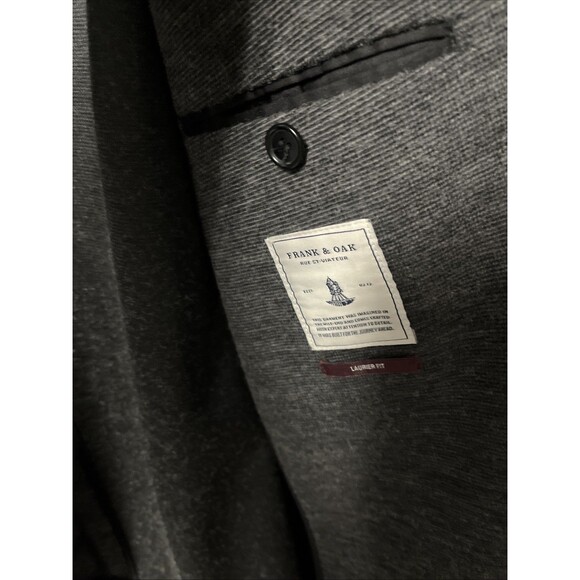 Frank and Oak Laurier Fit Charcoal Grey  Blazer Size 46 - Picture 8 of 9